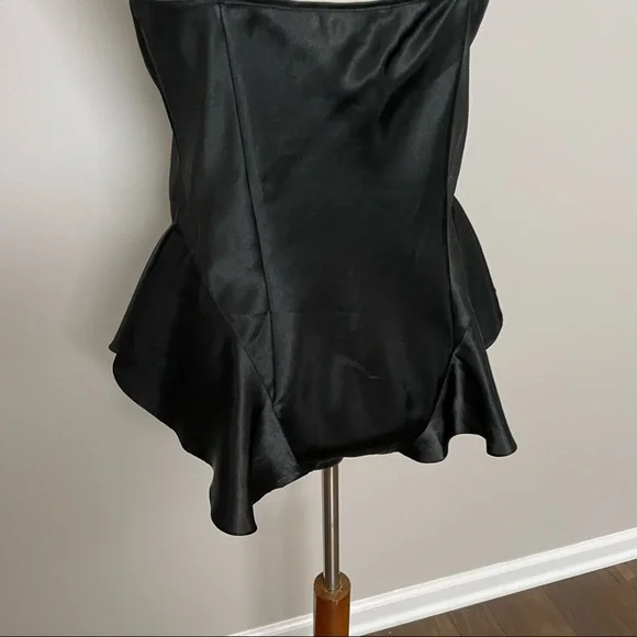 Vintage Victorias Secret Nighty Body Suit Silky Plunge Covered Button Black - Picture 8 of 15